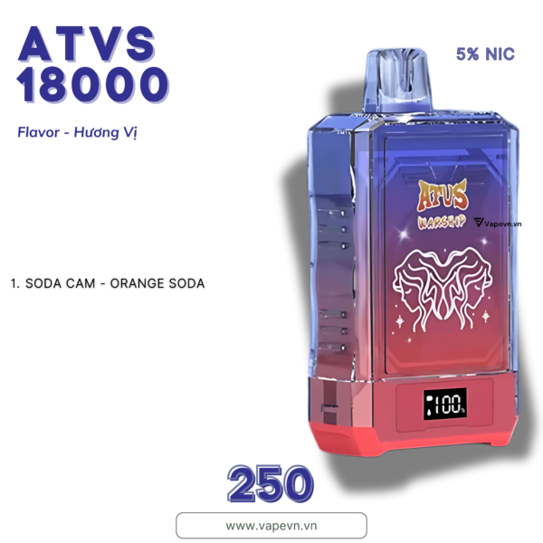 Pod dùng 1 lần DISPOSABLE ATVS 18000 PUFF pod system vũng tàu, vape box vũng tàu, thuốc lá điện tử