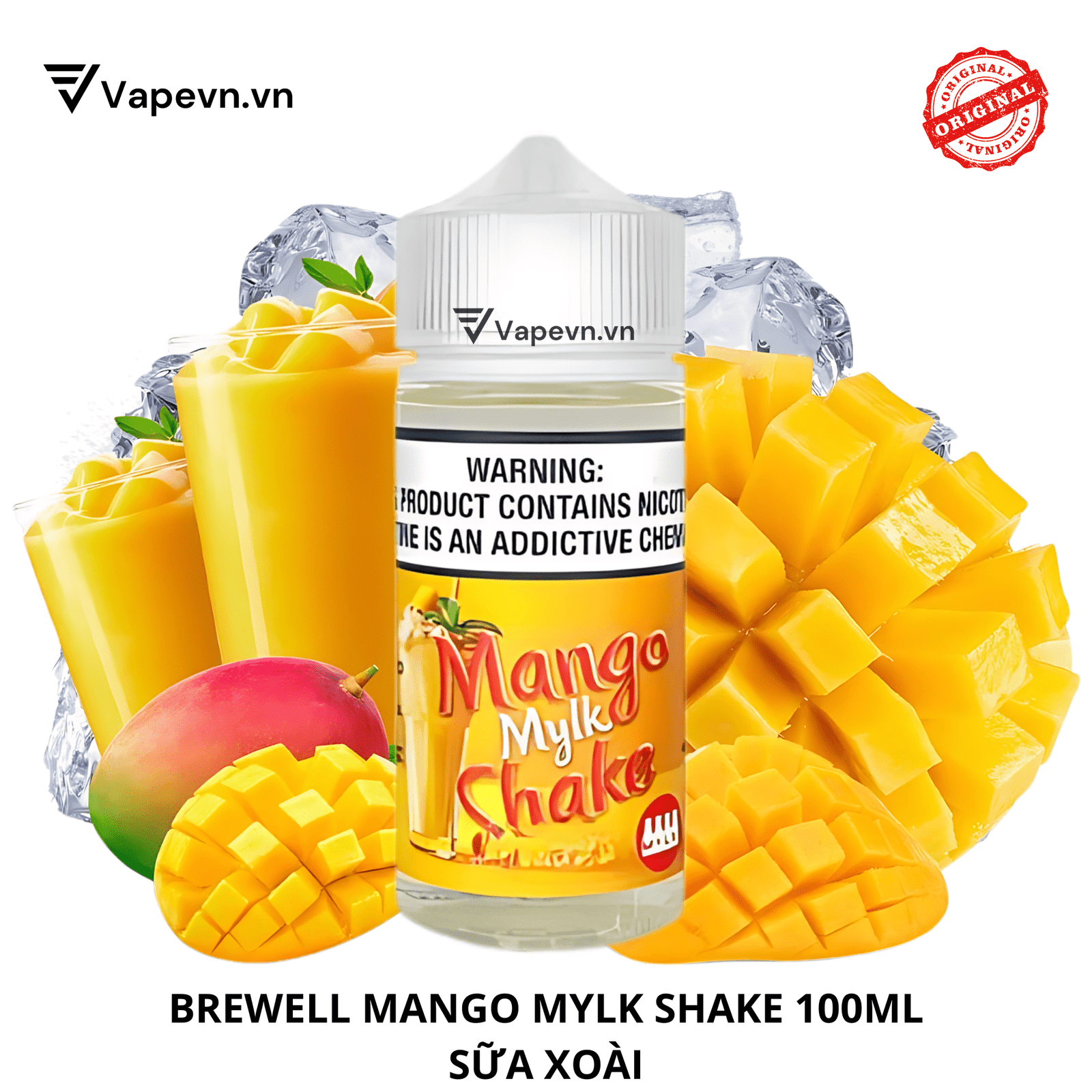 Tinh dầu freebase BREWELL MANGO MYLK SHAKE 100ML pod vũng tàu vape vũng tàu thuốc lá điện tử