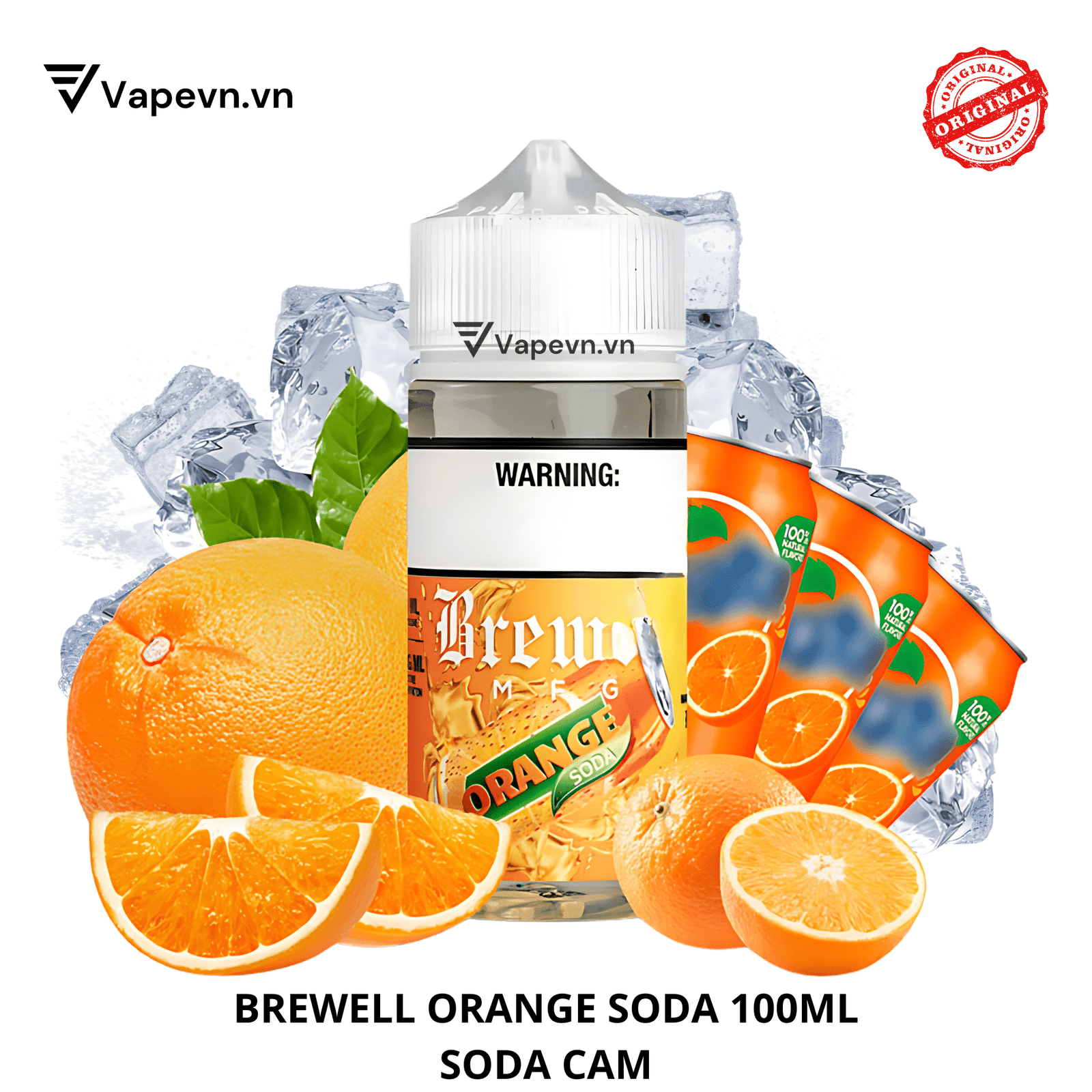 Tinh dầu freebase BREWELL ORANGE SODA 100ML pod vũng tàu vape vũng tàu thuốc lá điện tử