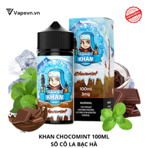 Tinh dầu free base KHAN CHOCOMINT 100ML pod system vũng tàu, vape box vũng tàu, thuốc lá điện tử