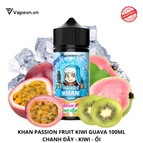 Tinh dầu free base KHAN PASSION FRUIT KIWI GUAVA 100ML pod system vũng tàu, vape box vũng tàu, thuốc lá điện tử