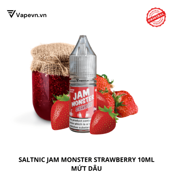 Tinh dầu salt nic SALTNIC JAM MONSTER STRAWBERRY 10ML pod system vũng tàu, vape box vũng tàu, thuốc lá điện tử