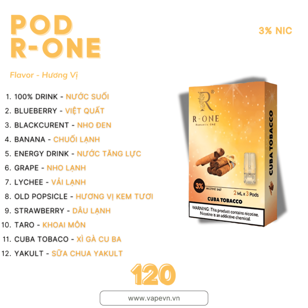 Đầu pod thay thế ĐẦU VỊ R-ONE pod system vũng tàu