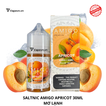 Tinh dầu salt nic SALTNIC AMIGO APRICOT 30ML pod system vũng tàu, vape box vũng tàu, thuốc lá điện tử