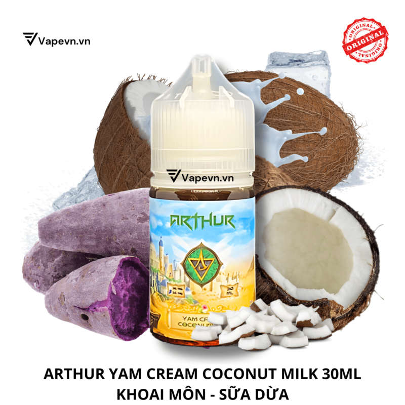 Tinh dầu salt nic SALTNIC ARTHUR YAM CREAM COCONUT 30ML pod system vũng tàu, vape box vũng tàu, thuốc lá điện tử