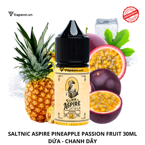 Tinh dầu salt nic SALTNIC ASPIRE PINEAPPLE PASSION FRUIT 30ML pod system vũng tàu, vape box vũng tàu, thuốc lá điện tử