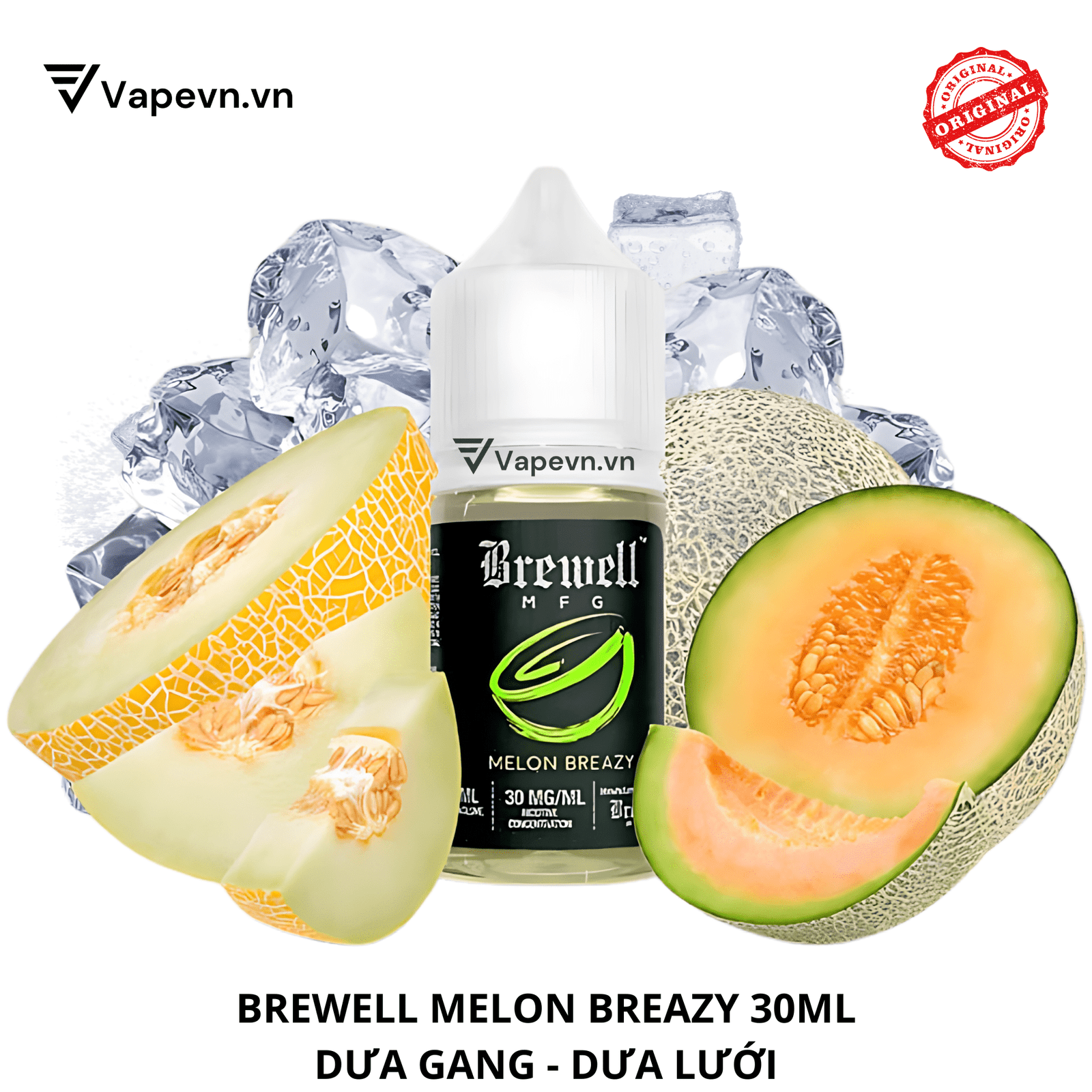 Tinh dầu salt SALTNIC BREWELL MELON BREAZY 30ML pod vũng tàu vape vũng tàu thuốc lá điện tử