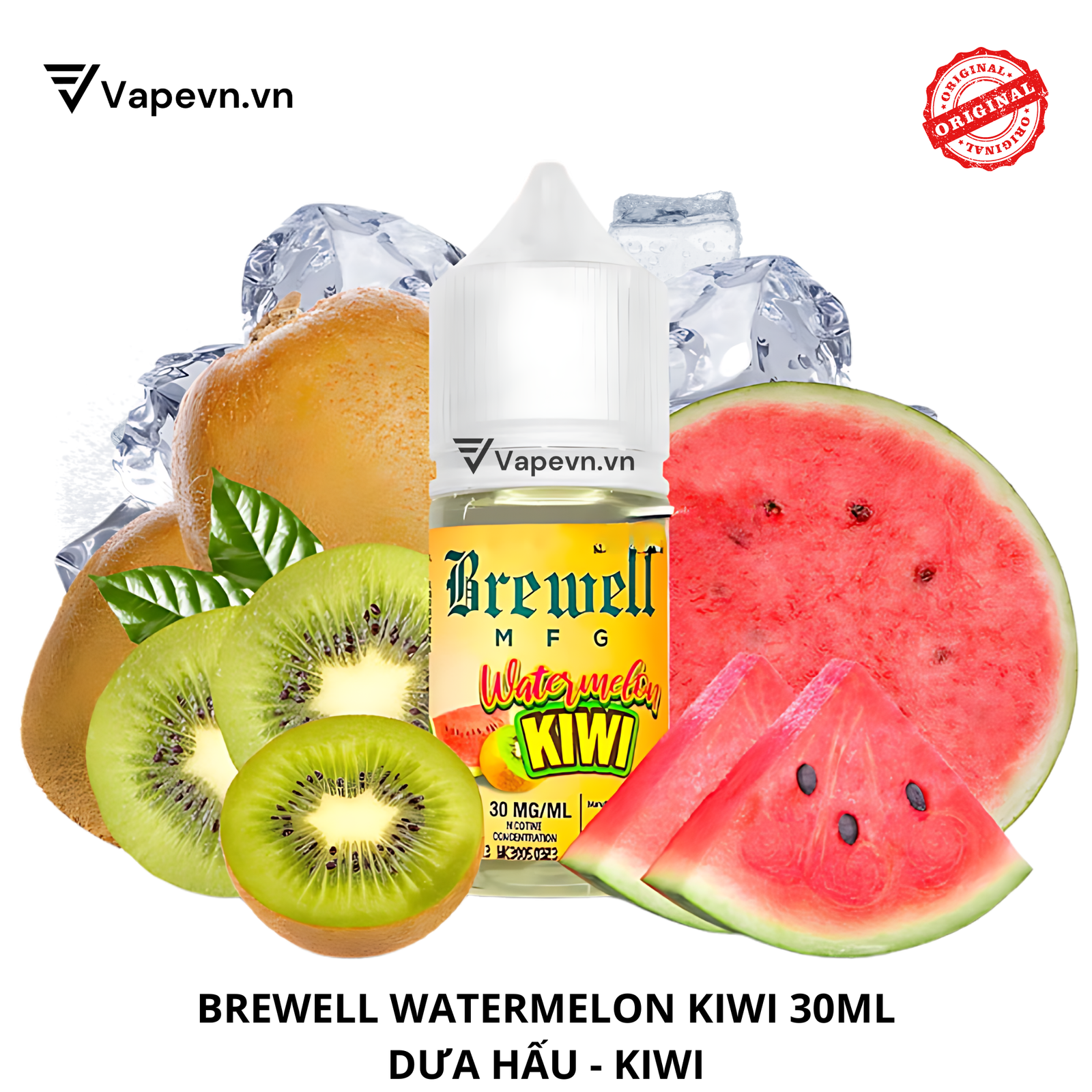 Tinh dầu salt SALTNIC BREWELL WATERMELON KIWI 30ML pod vũng tàu vape vũng tàu thuốc lá điện tử