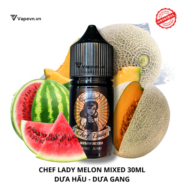 Tinh dầu salt nic SALTNIC CHEFLADY MELON MIXED 30ML pod system vũng tàu, vape box vũng tàu, thuốc lá điện tử