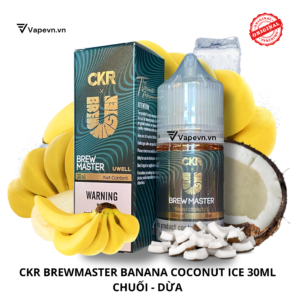 Tinh dầu salt nic SALTNIC BREWMASTER BANANA COCONUT ICE 30ML pod system vũng tàu, vape box vũng tàu, thuốc lá điện tử