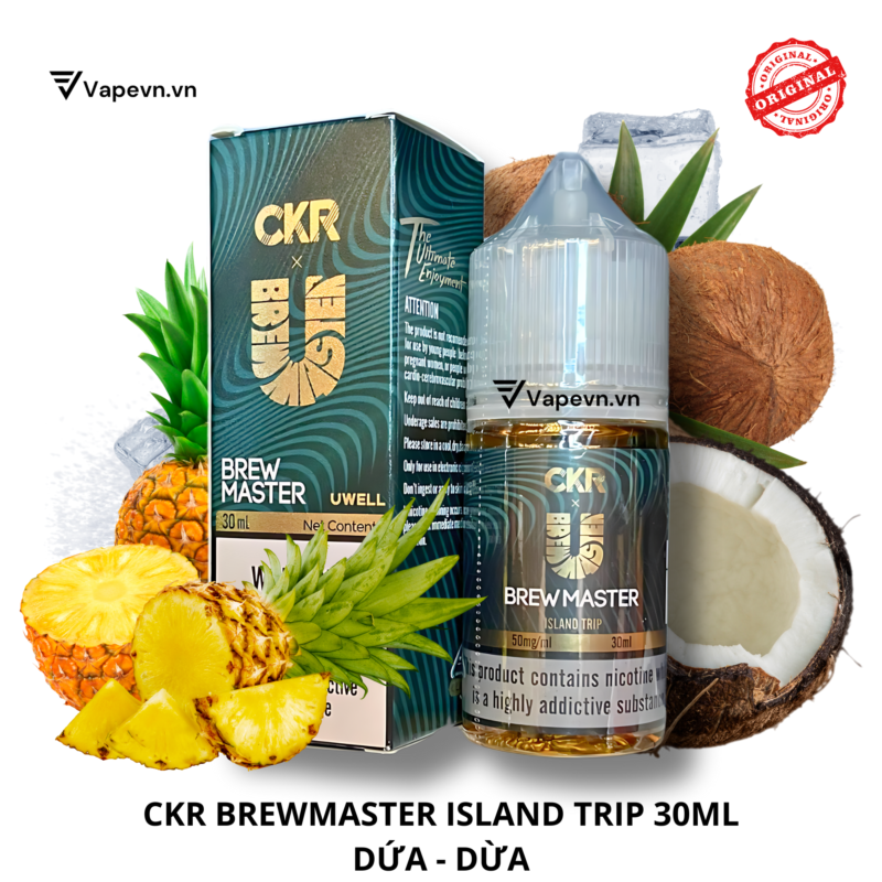 Tinh dầu salt nic SALTNIC BREWMASTER ISLAND TRIP 30ML pod system vũng tàu, vape box vũng tàu, thuốc lá điện tử