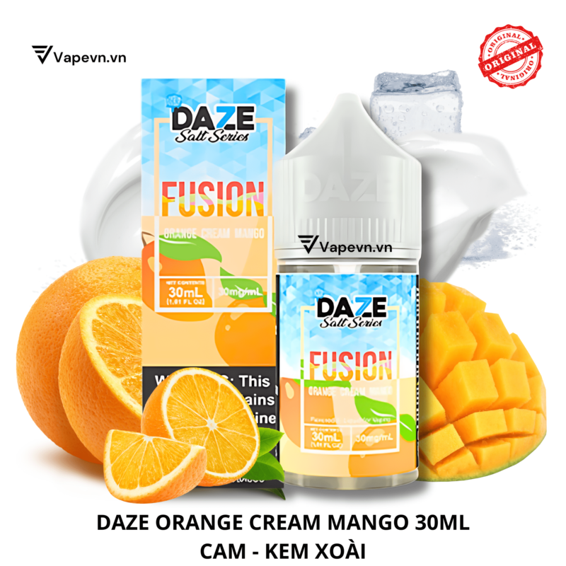 Tinh dầu salt nic SALTNIC DAZE ORANGE CREAM MANGO 30ML pod system vũng tàu, vape box vũng tàu, thuốc lá điện tử