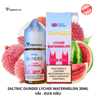 Tinh dầu salt nic SALTNIC DUNDEE LYCHEE WATERMELON 30ML pod system vũng tàu, vape box vũng tàu, thuốc lá điện tử