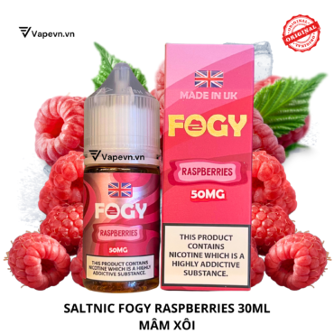 Tinh dầu salt nic SALTNIC FOGY RASPBERRIES 30ML pod system vũng tàu, vape box vũng tàu, thuốc lá điện tử