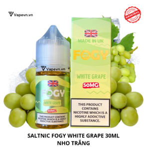 Tinh dầu salt nic SALTNIC FOGY WHITE GRAPE 30ML pod system vũng tàu, vape box vũng tàu, thuốc lá điện tử