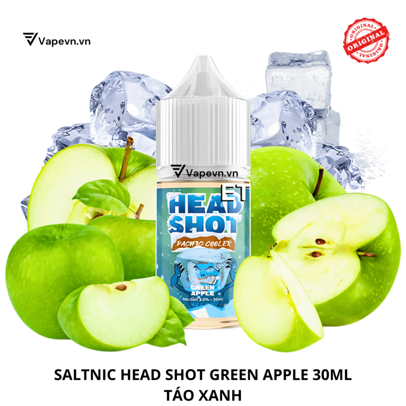 Tinh dầu salt nic SALTNIC HEAD SHOT GREEN APPLE 30ML pod system vũng tàu, vape box vũng tàu, thuốc lá điện tử