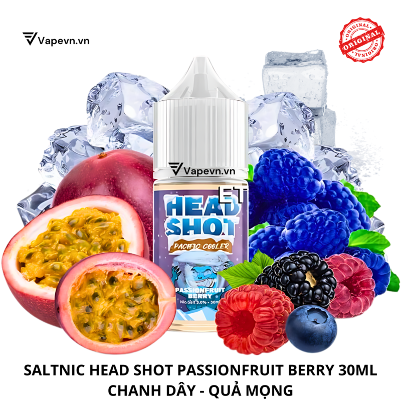 Tinh dầu salt nic SALTNIC HEAD SHOT PASSIONFRUIT BERRY 30ML pod system vũng tàu, vape box vũng tàu, thuốc lá điện tử