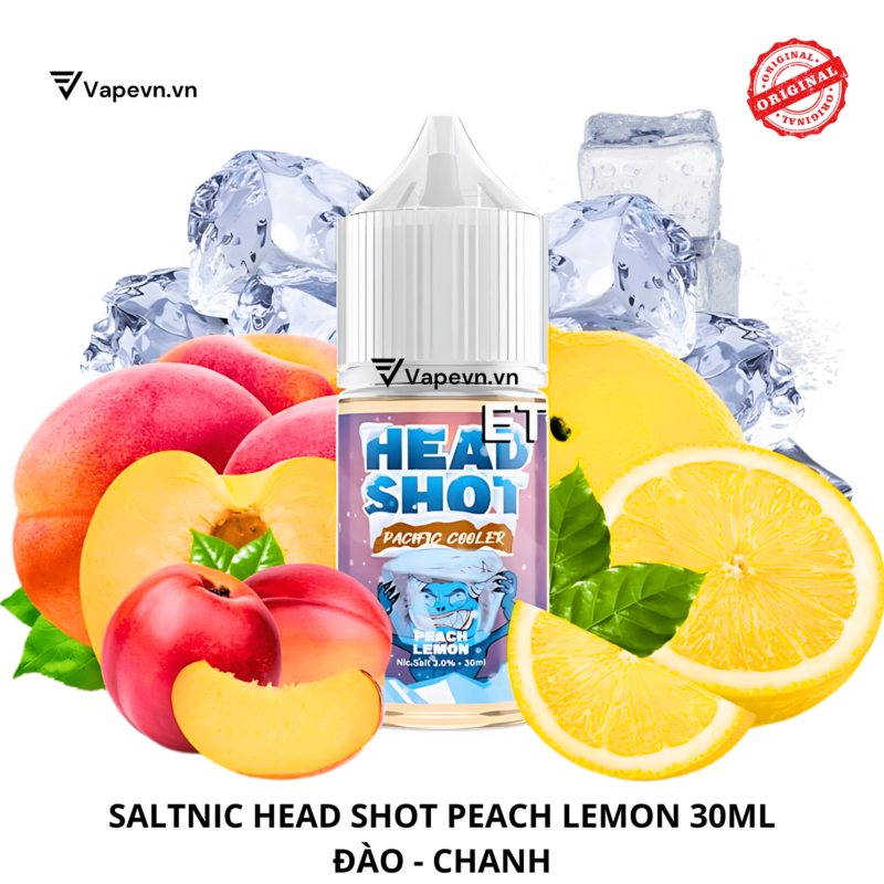 Tinh dầu salt nic SALTNIC HEAD SHOT PEACH LEMON 30ML pod system vũng tàu, vape box vũng tàu, thuốc lá điện tử