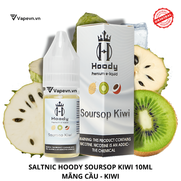 Tinh dầu salt nic SALTNIC HOODY SOURSOP KIWI 10ML pod system vũng tàu, vape box vũng tàu, thuốc lá điện tử