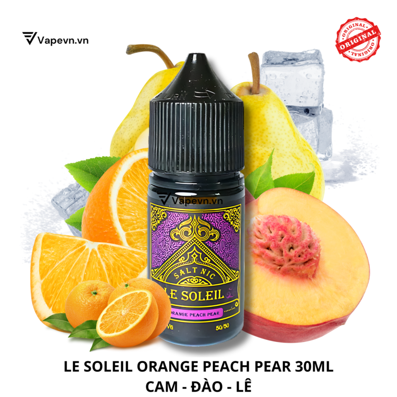 Tinh dầu salt nic SALTNIC LE SOLEIL ORANGE PEACH PEAR 30ML pod system vũng tàu, vape box vũng tàu, thuốc lá điện tử