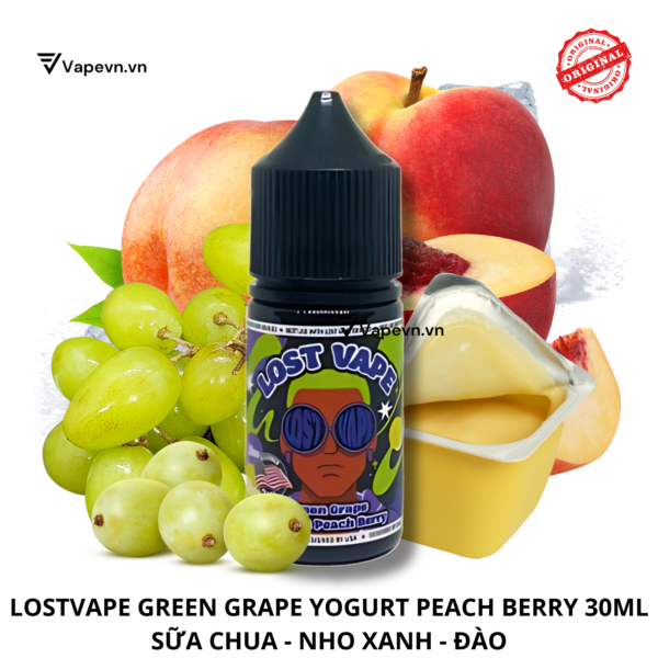 Tinh dầu salt nic SALTNIC LOSTVAPE GREEN GRAPE YOGURT PEACH BERRY 30ML pod system vũng tàu, vape box vũng tàu, thuốc lá điện tử