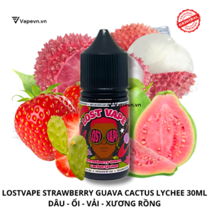 Tinh dầu salt nic SALTNIC LOSTVAPE STRAWGUAVA CACTUS LYCHEE 30ML pod system vũng tàu, vape box vũng tàu, thuốc lá điện tử