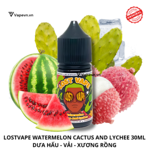 Tinh dầu salt nic SALTNIC LOSTVAPE WATERMELON CACTUS LYCHEE 30ML pod system vũng tàu, vape box vũng tàu, thuốc lá điện tử