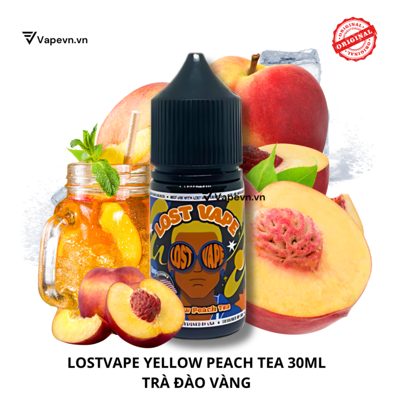 Tinh dầu salt nic SALTNIC LOSTVAPE YELLOW PEACH TEA 30ML pod system vũng tàu, vape box vũng tàu, thuốc lá điện tử