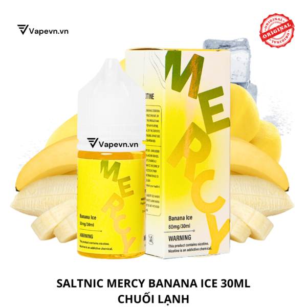 Tinh dầu salt nic SALTNIC MERCY BANANA ICE 30ML pod system vũng tàu, vape box vũng tàu, thuốc lá điện tử