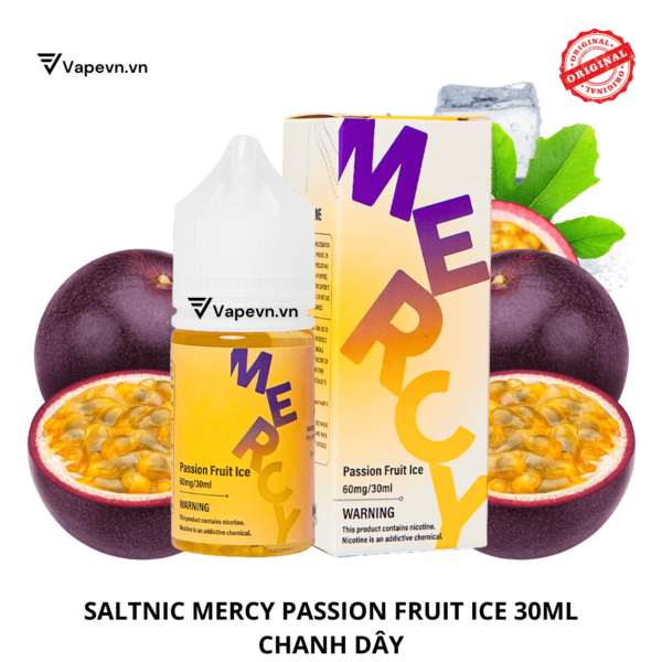 Tinh dầu salt nic SALTNIC MERCY PASSION FRUIT ICE 30ML pod system vũng tàu, vape box vũng tàu, thuốc lá điện tử