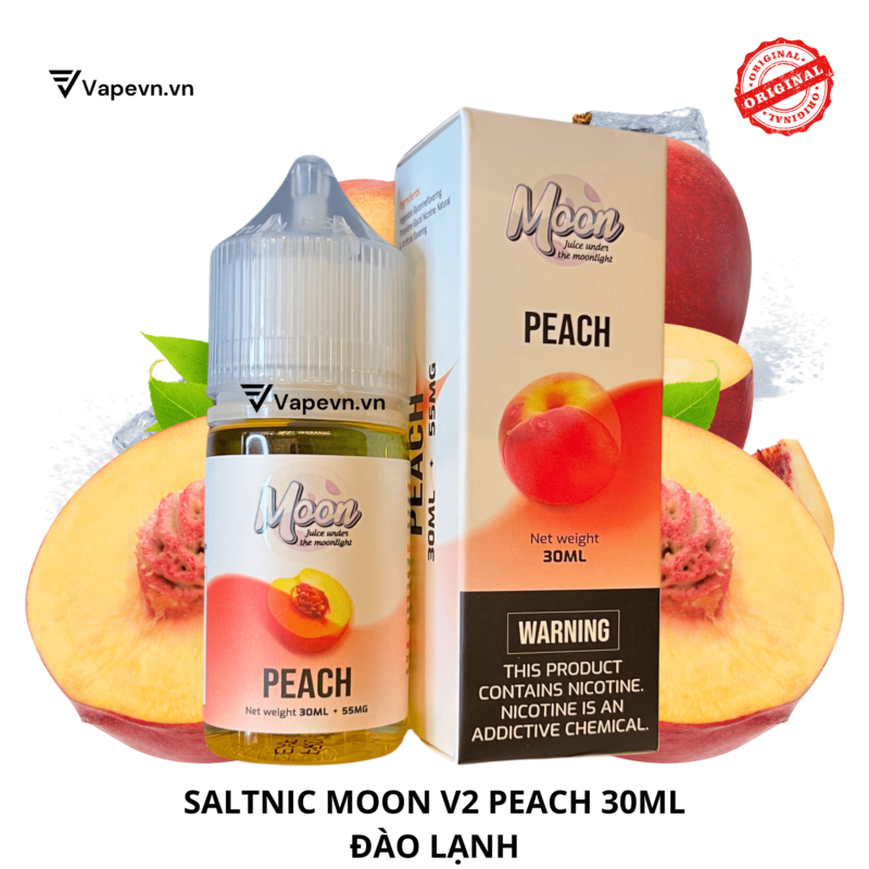 Tinh dầu salt nic SALTNIC MOON V2 PEACH 30ML pod system vũng tàu, vape box vũng tàu, thuốc lá điện tử