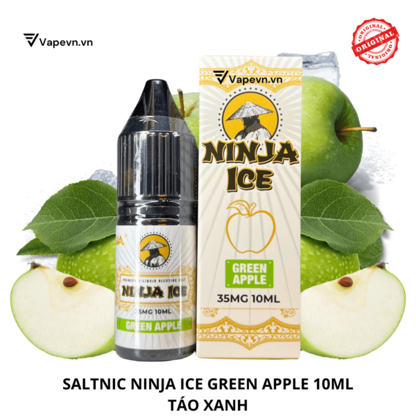 Tinh dầu salt nic SALTNIC NINJA ICE GREEN APPLE 10ML pod system vũng tàu, vape box vũng tàu, thuốc lá điện tử