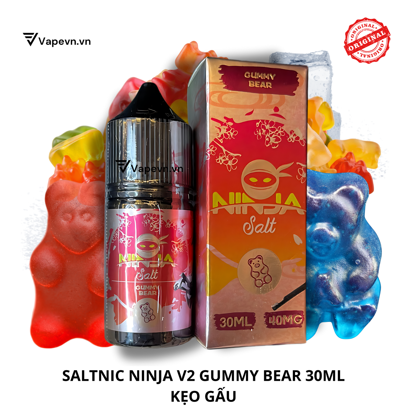 Tinh dầu salt nic SALTNIC NINJA V2 GUMMY BEAR 30ML pod system vũng tàu, vape box vũng tàu, thuốc lá điện tử