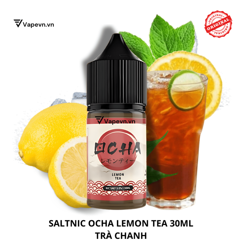 Tinh dầu salt nic SALTNIC OCHA LEMON TEA 30ML pod system vũng tàu, vape box vũng tàu, thuốc lá điện tử