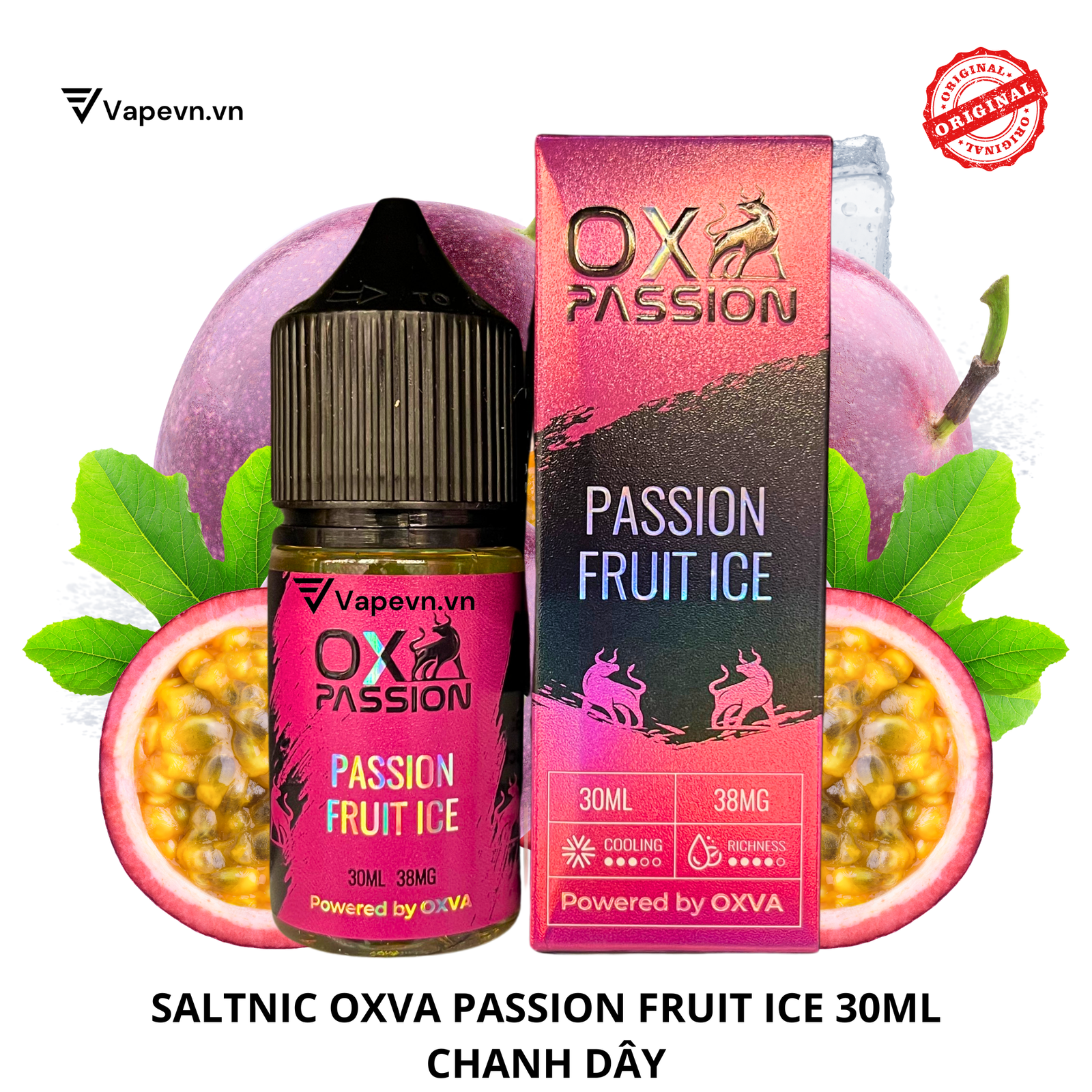 Tinh dầu salt nic SALTNIC OXVA PASSION FRUIT ICE 30ML pod system vũng tàu, vape box vũng tàu, thuốc lá điện tử