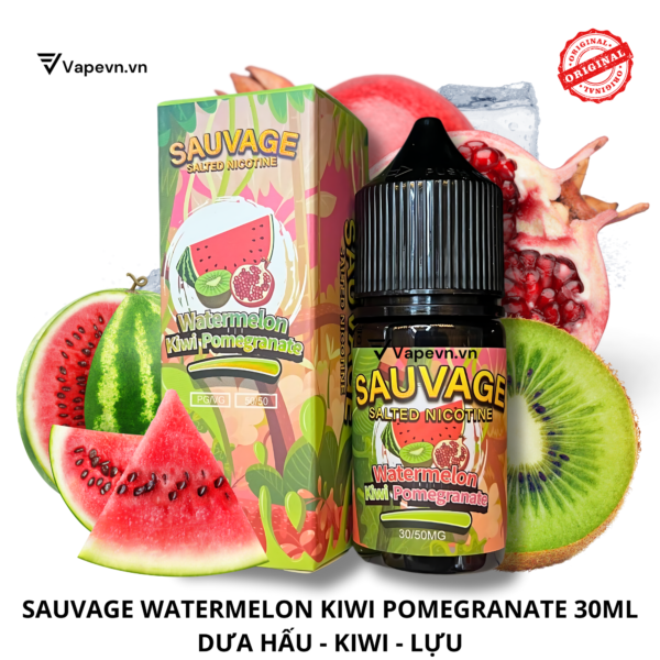 Tinh dầu salt nic SALTNIC SAUVAGE WATERMELON KIWI POMEGRANATE 30ML pod system vũng tàu, vape box vũng tàu, thuốc lá điện tử