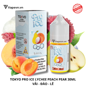 Tinh dầu salt nic SALTNIC TOKYO PRO LYCHEE PEACHPEAR 30ML pod system vũng tàu, vape box vũng tàu, thuốc lá điện tử