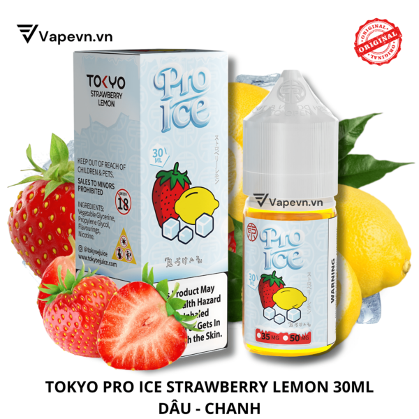 Tinh dầu salt nic SALTNIC TOKYO PRO STRAWBERRY LEMON 30ML pod system vũng tàu, vape box vũng tàu, thuốc lá điện tử