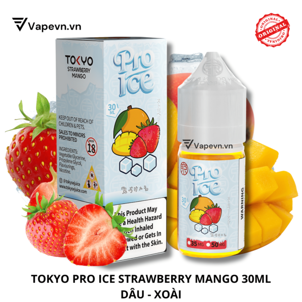 Tinh dầu salt nic SALTNIC TOKYO PRO STRAWBERRY MANGO 30ML pod system vũng tàu, vape box vũng tàu, thuốc lá điện tử