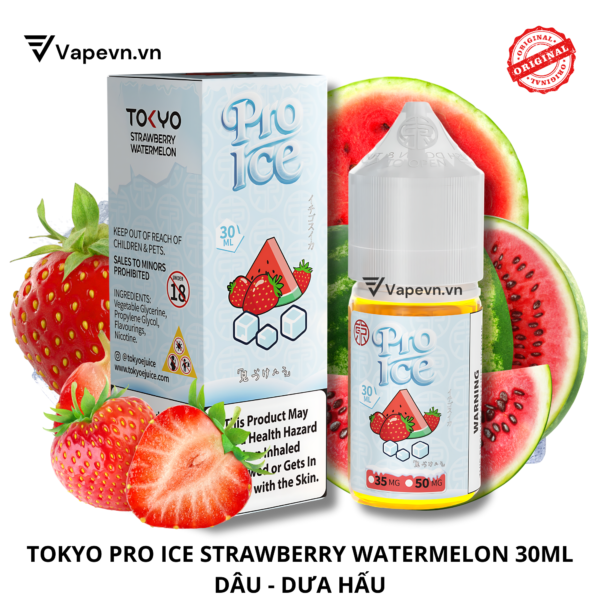 Tinh dầu salt nic SALTNIC TOKYO PRO STRAWBERRY WATERMELON 30ML pod system vũng tàu, vape box vũng tàu, thuốc lá điện tử