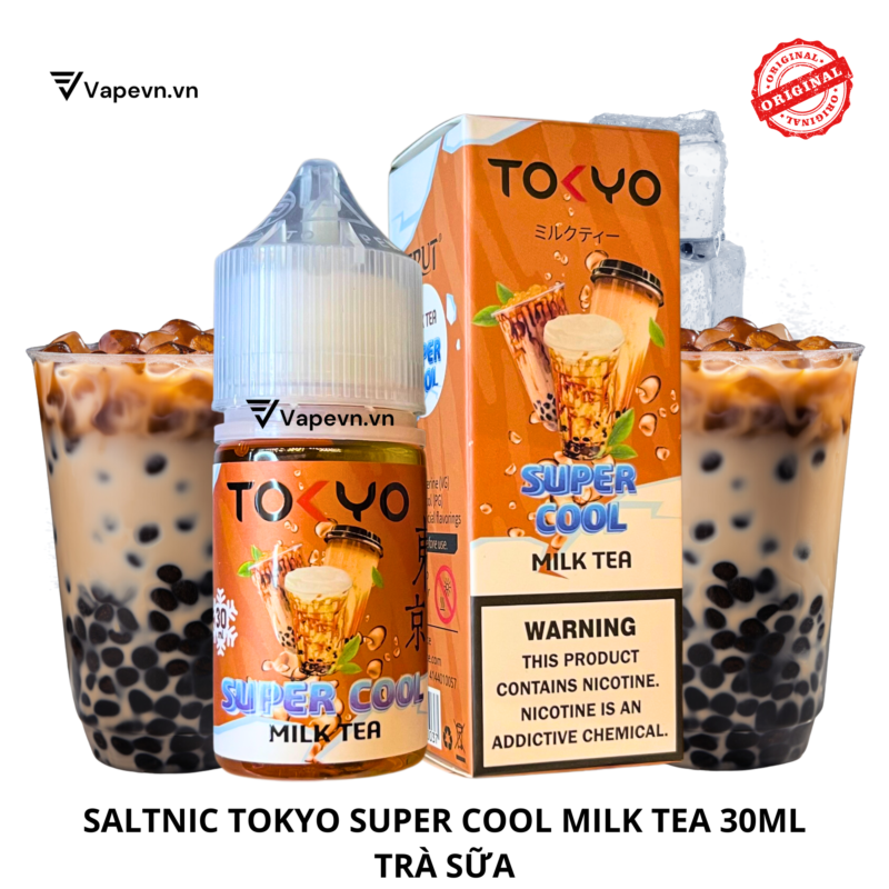 Tinh dầu salt nic SALTNIC TOKYO SUPER COOL MILK TEA 30ML pod system vũng tàu, vape box vũng tàu, thuốc lá điện tử