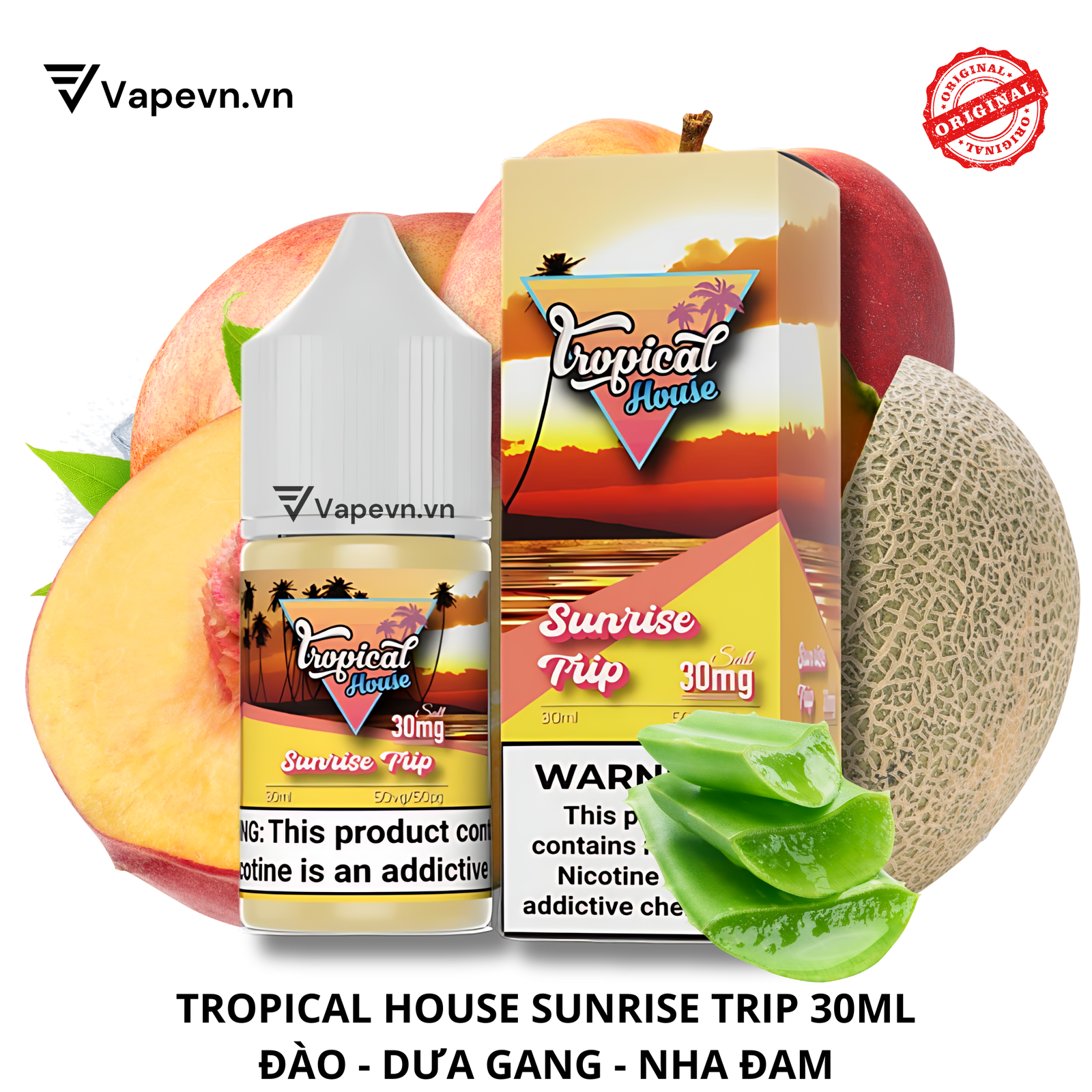 tinh dầu salt nic SALTNIC TROPICAL HOUSE SUNRISE TRIP 30ML pod system vũng tàu, vape box vũng tàu, thuốc lá điện tử