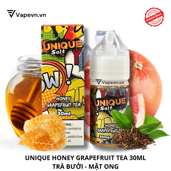 Tinh dầu salt nic SALTNIC UNIQUE HONEY GRAPEFRUIT TEA 30ML pod system vũng tàu, vape box vũng tàu, thuốc lá điện tử