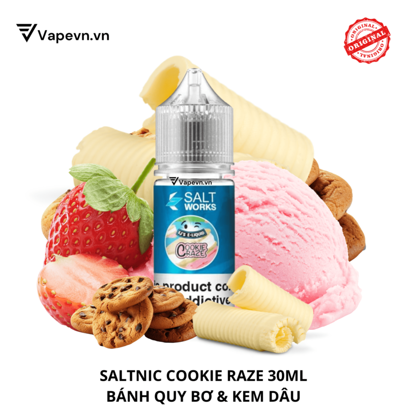 Tinh dầu salt nic SALTNIC COOKIE CRAZE 30ML pod system vũng tàu