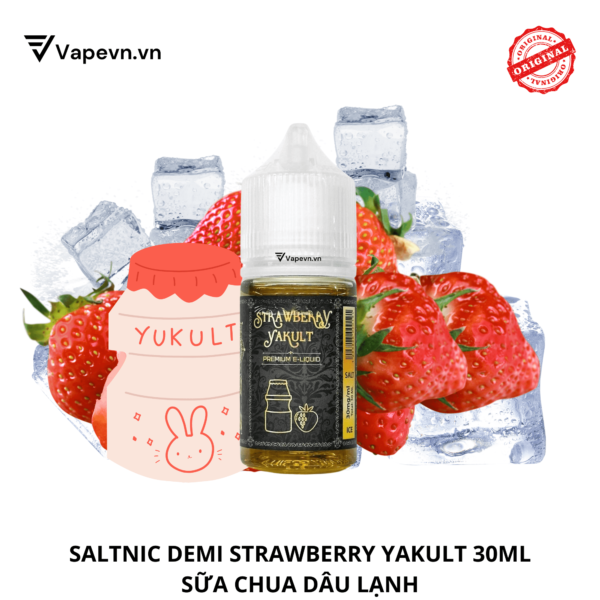 Tinh dầu salt nic SALTNIC DEMI STRAWBERRY YAKULT 30ML pod system vũng tàu, vape box vũng tàu, thuốc lá điện tử