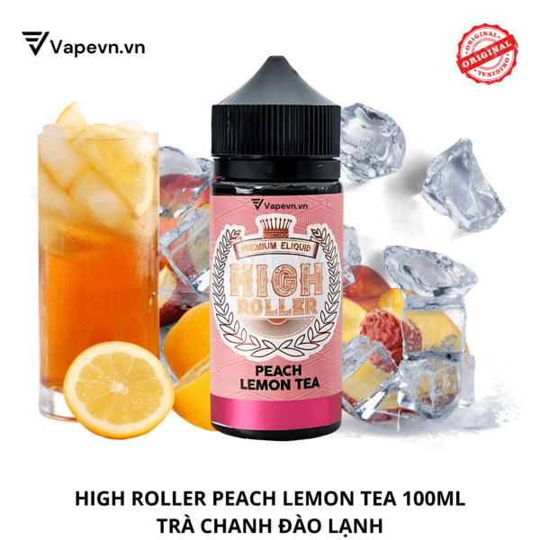 tinh dầu free base HIGH ROLLER PEACH LEMON TEA 100ML pod system vũng tàu vape box vũng tàu thuốc lá điện tử