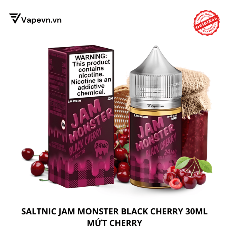 Tinh dầu salt nic SALTNIC JAMMONSTER BLACK CHERRY 30ML pod system vũng tàu, vape box vũng tàu, thuốc lá điện tử