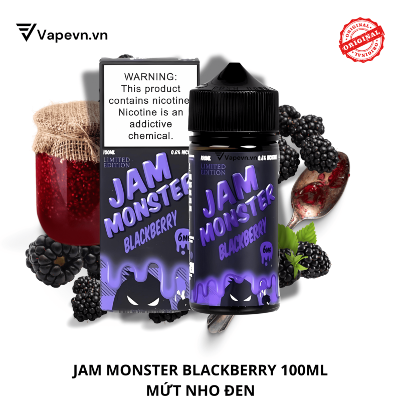 tinh dầu free base Jam Monster BLACKBERRY 100ML pod system vũng tàu vape box vũng tàu thuốc lá điện tử 