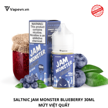 Tinh dầu salt nic SALTNIC JAMMONSTER BLUEBERRY 30ML pod system vũng tàu, vape box vũng tàu, thuốc lá điện tử