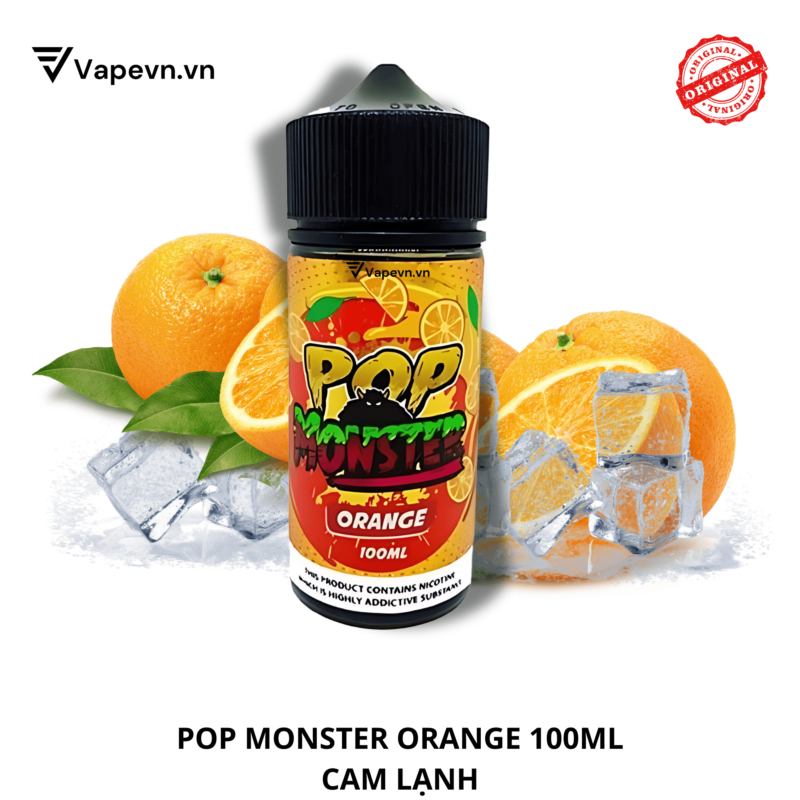 Tinh dầu freebase POP MONSTER ORANGE 100ML pod system vũng tàu, vape box vũng tàu, thuốc lá điện tử